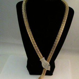 COPY - JTV Off Park Crystal Gold Tone Mesh Snake Necklace 30" (T-Swift Eras Rep…